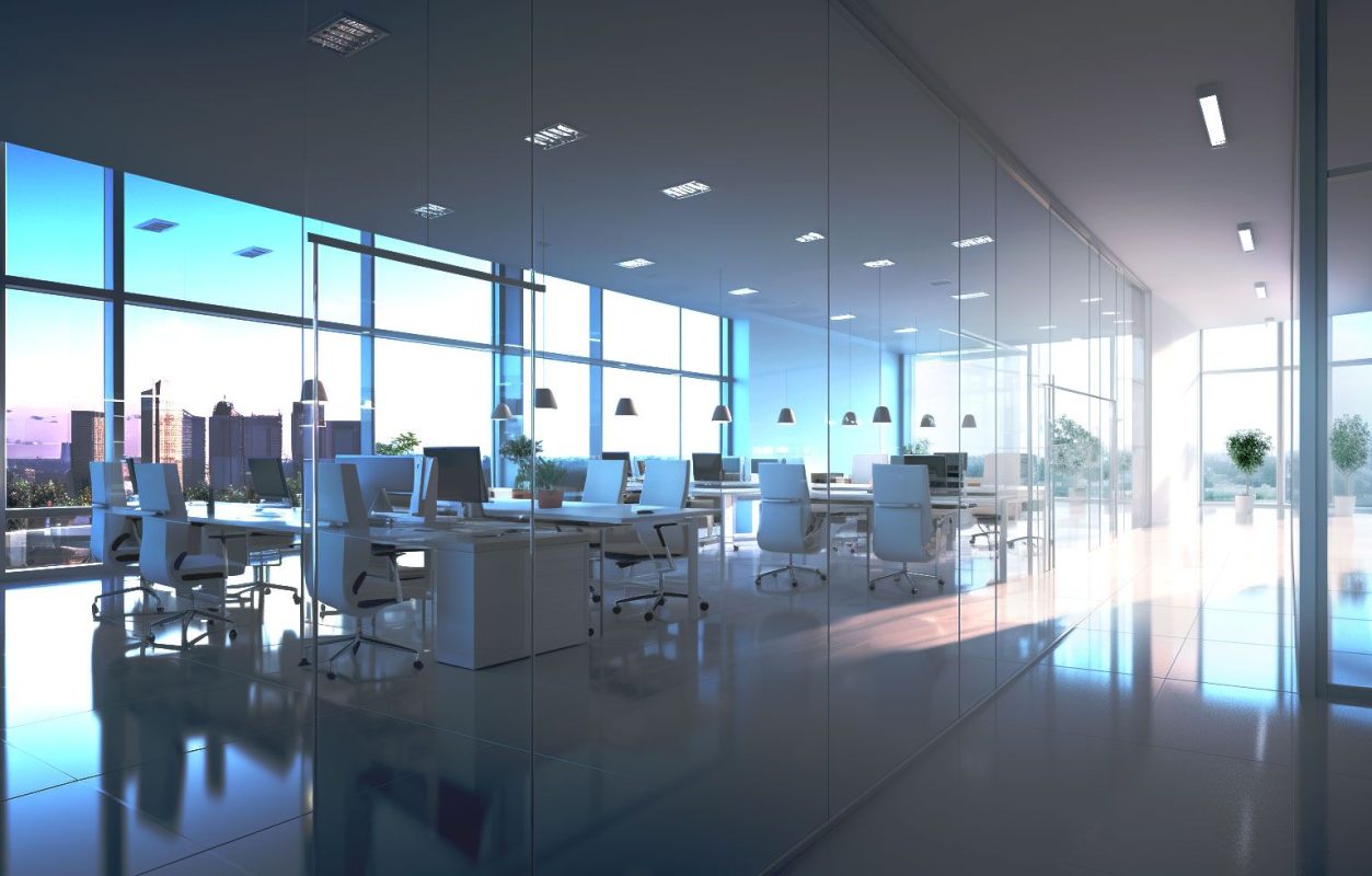 Dubai Interior Glass Works For Modern Offices - DesignMaster Interior Design and Fit Out Services