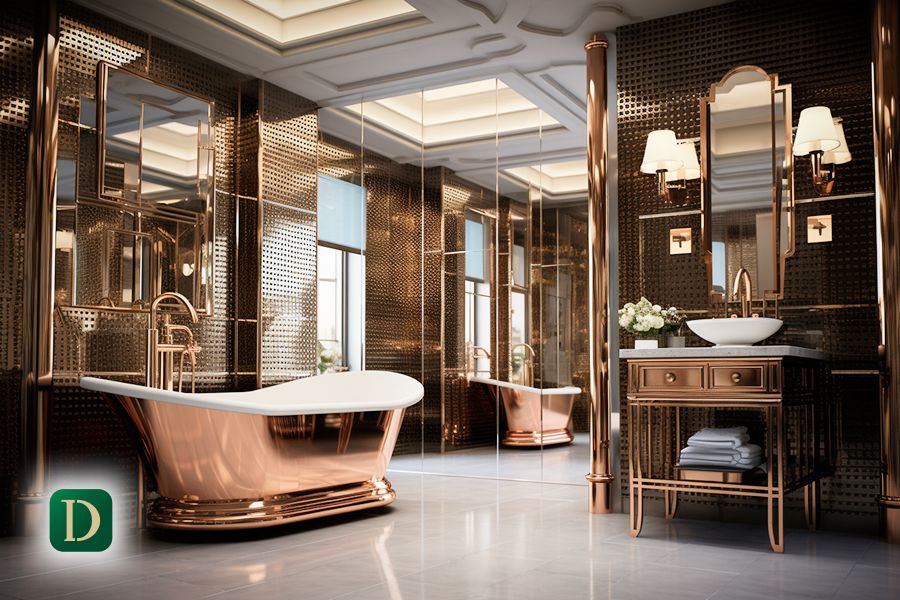 Luxury Bathroom metallic interior fit out company- DesignMaster Dubai