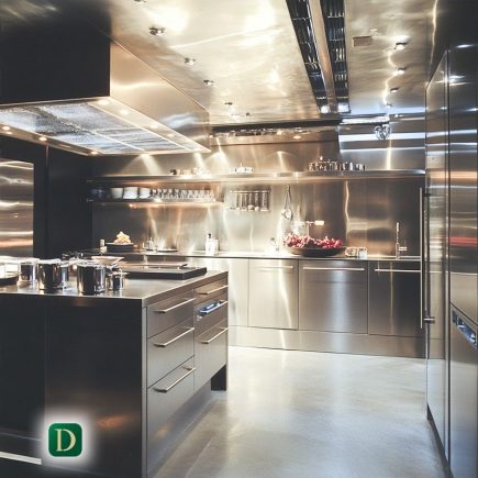 Matte Black Metal - Chrome -aluminum and stainless steel in modular kitchen - DesignMaster Dubai