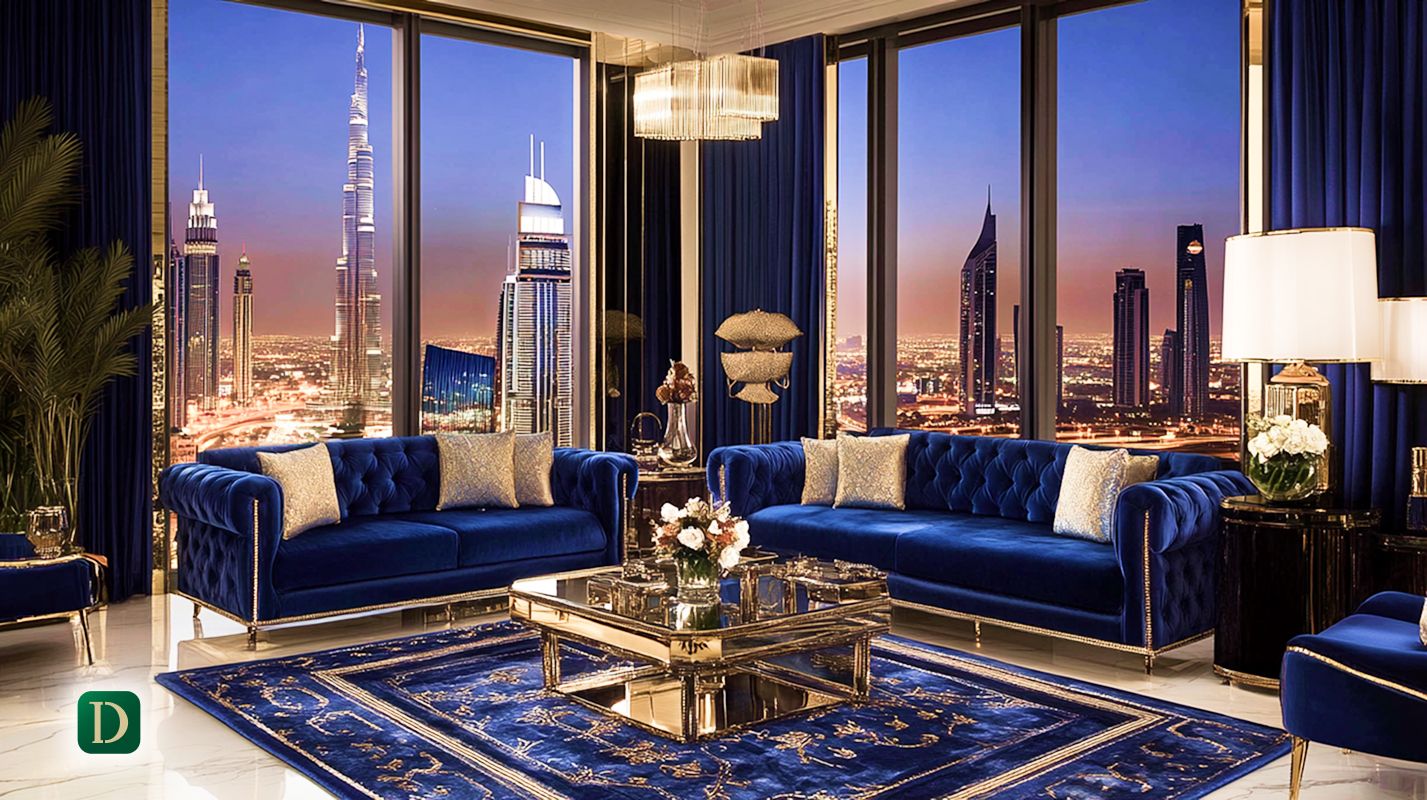 Pairing Blue Velvet with Complementary Elements - DesignMaster Residential Interior Design Dubai
