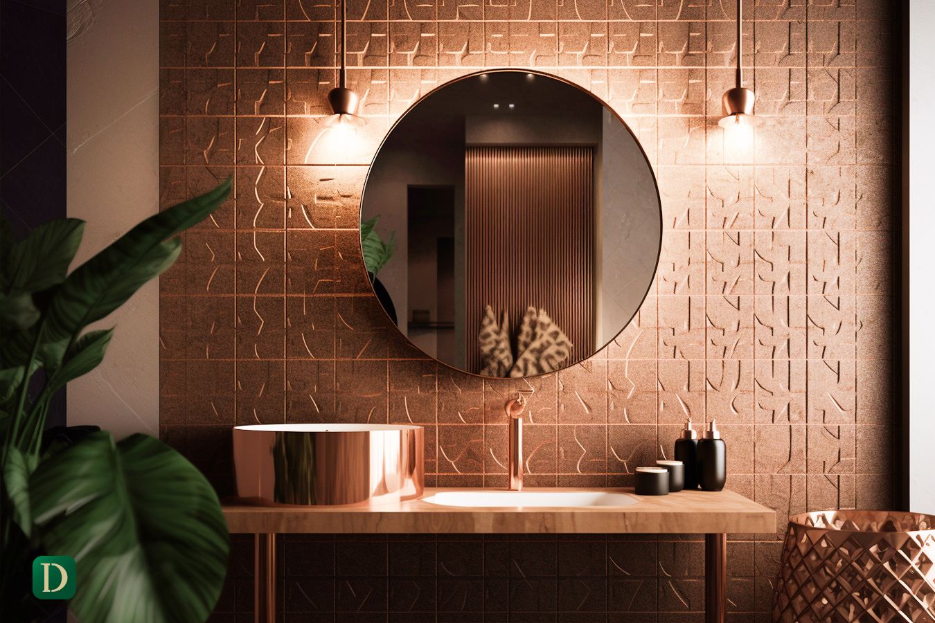 luxury villa powder room with bespoke fixtures - DesignMaster Residential Fit Out Dubai
