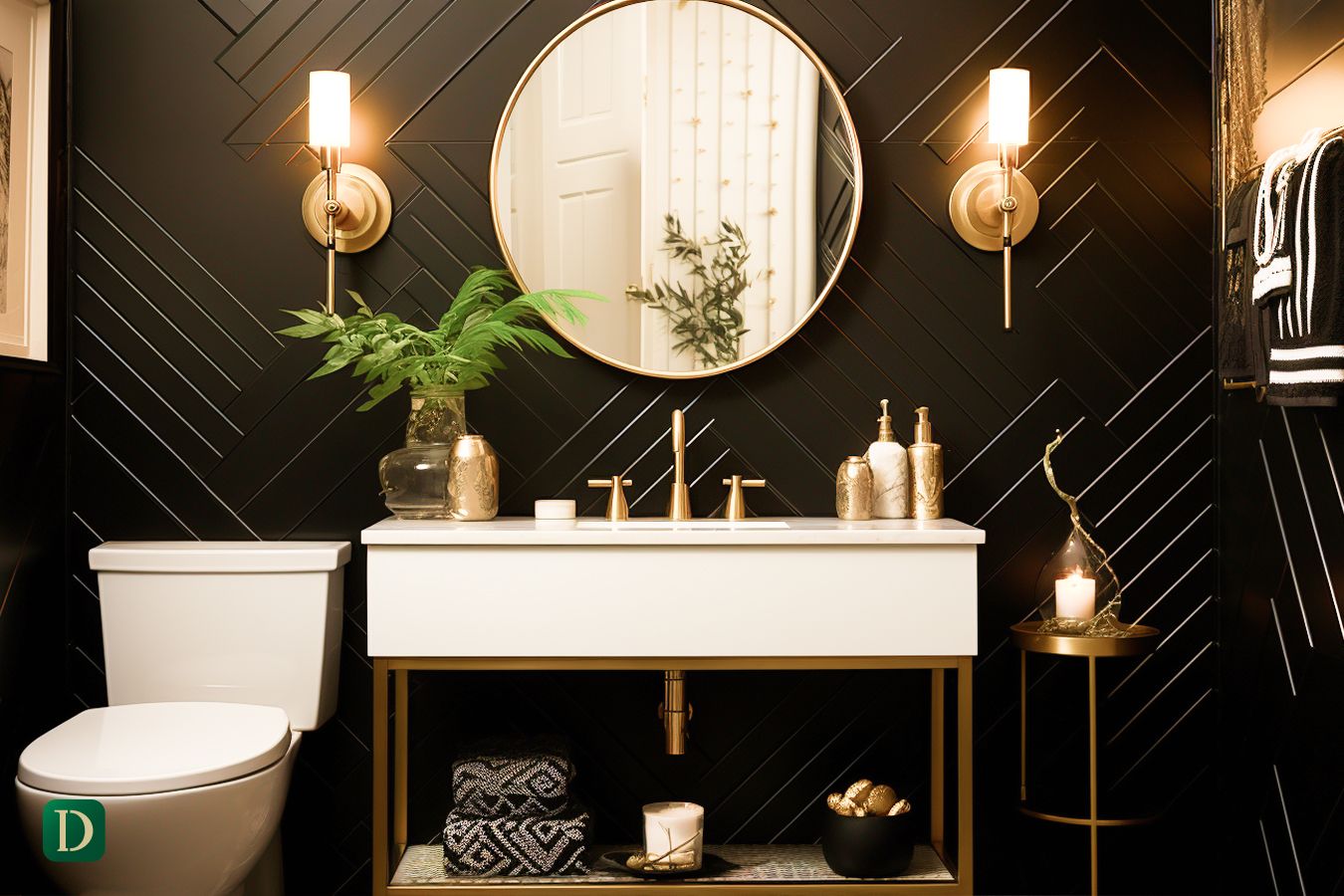 Lighting Features in Luxury Villa Powder Room Design Idea - DesignMaster Dubai (1)