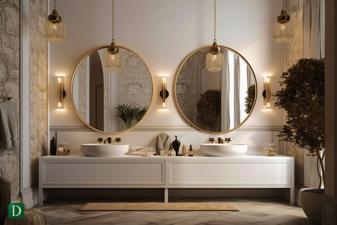 Lighting Features in Luxury Villa Powder Room Design Idea - DesignMaster Dubai (2)