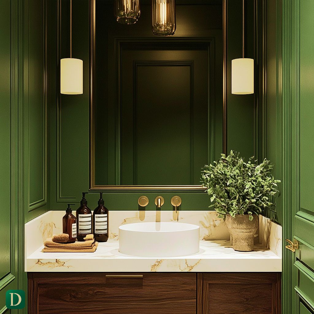 Villa Powder Room Designs and Idea Accents - DesignMaster Fit Out Company Dubai