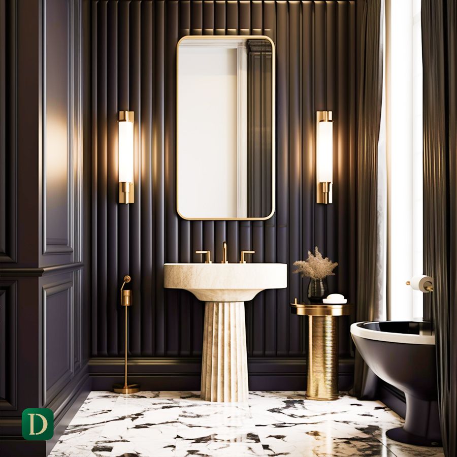 Wall Treatment for Luxury Villa Powder Room - DesignMaster Dubai (3)